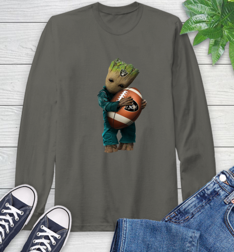 NFL Groot Guardians Of The Galaxy Football Sports Oakland Raiders Long Sleeve T-Shirt 8