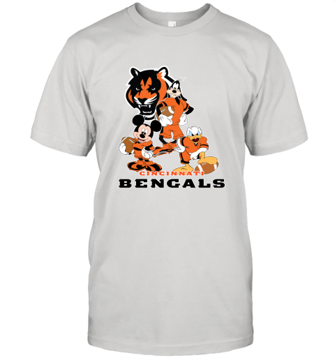 Mickey Donald Goofy The Three Cincinnati Bengals Football Shirts Unisex Jersey Tee