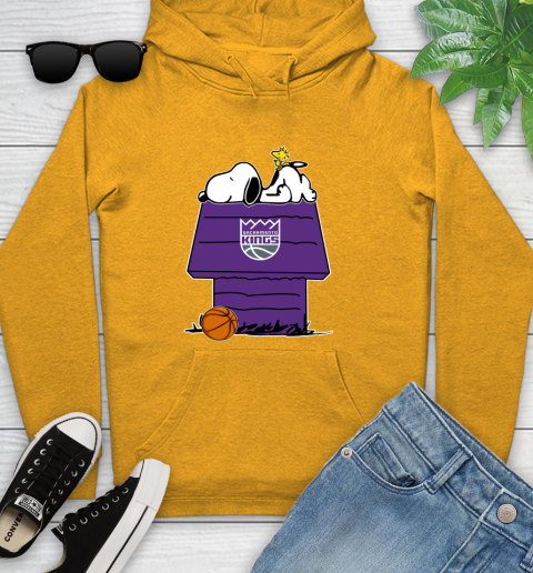 Sacramento Kings NBA Basketball Snoopy Woodstock The Peanuts Movie Youth Hoodie 3