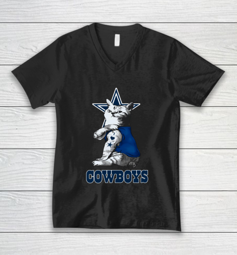 NFL Football My Cat Loves Dallas Cowboys V Neck T Shirt