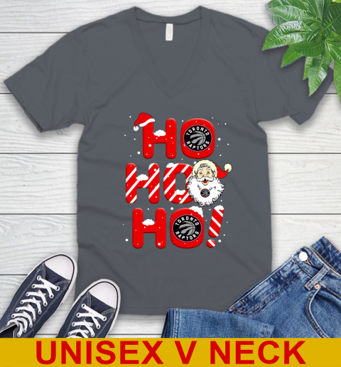Toronto Raptors NBA Basketball Ho Ho Ho Santa Claus Merry Christmas Shirt V-Neck T-Shirt 4