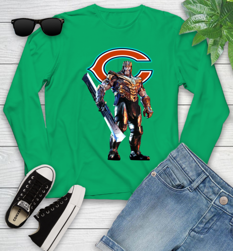 NFL Thanos Gauntlet Avengers Endgame Football Chicago Bears Youth Long Sleeve 6