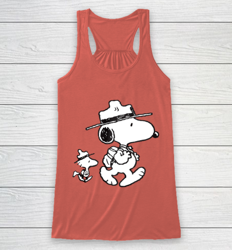 Funny Snoopy Woodstock Camping Racerback Tank 2