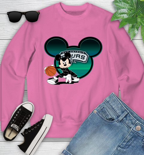 NBA San Antonio Spurs Mickey Mouse Disney Basketball Youth Sweatshirt 7