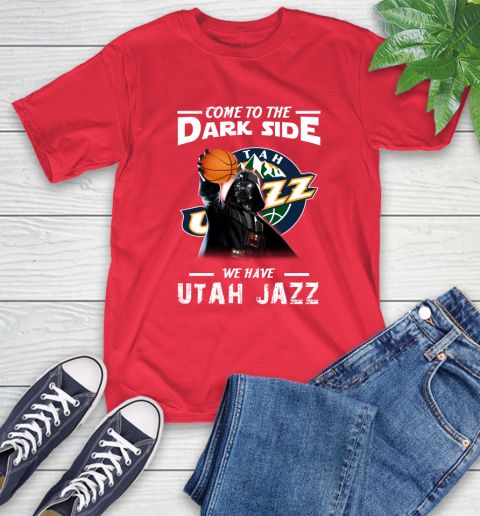 NBA Come To The Dark Side We Have Utah Jazz Star Wars Darth Vader Basketball T-Shirt 11