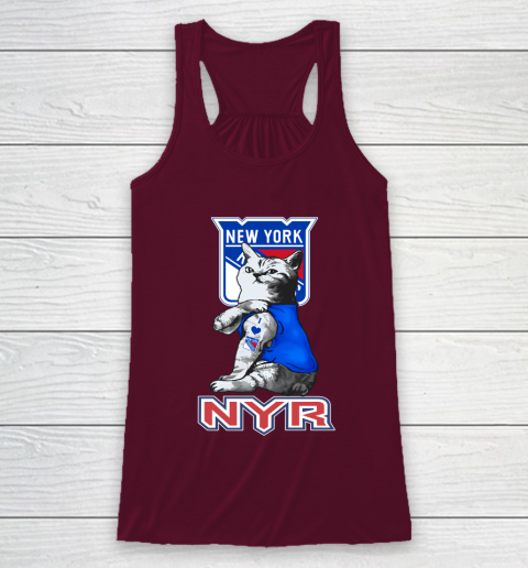 NHL My Cat Loves New York Rangers Hockey Racerback Tank 2