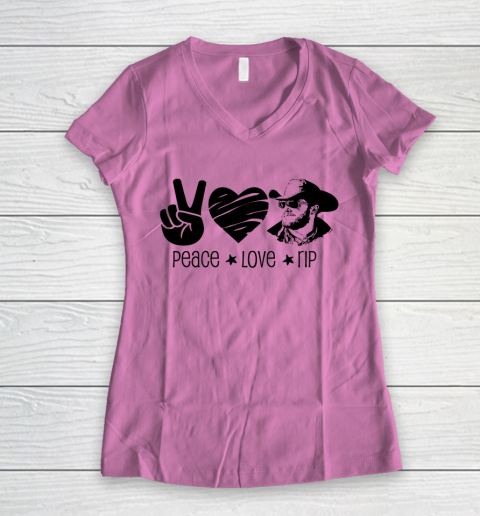 Rip Wheeler Shirt Peace Love Rip Women's V-Neck T-Shirt 8