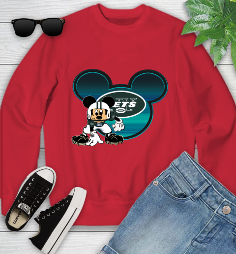 NFL New York Jets Mickey Mouse Disney Football T Shirt Youth Sweatshirt 9