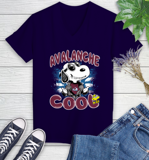 NHL Hockey Colorado Avalanche Cool Snoopy Shirt Women's V-Neck T-Shirt 3