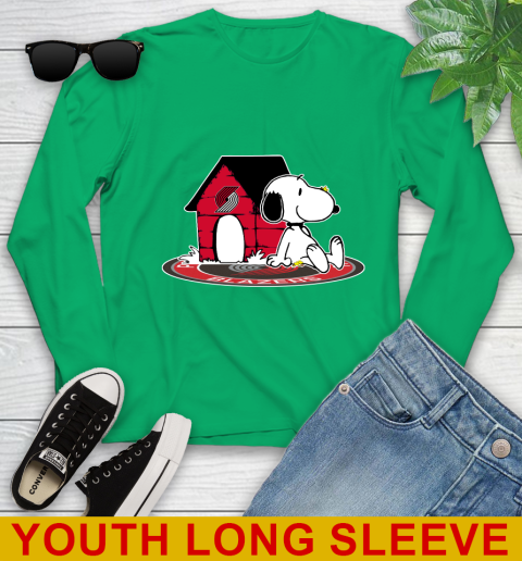 NBA Basketball Portland Trail Blazers Snoopy The Peanuts Movie Shirt Youth Long Sleeve 7