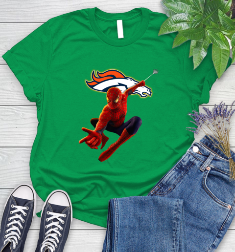 NFL Spider Man Avengers Endgame Football Denver Broncos Women's T-Shirt 6