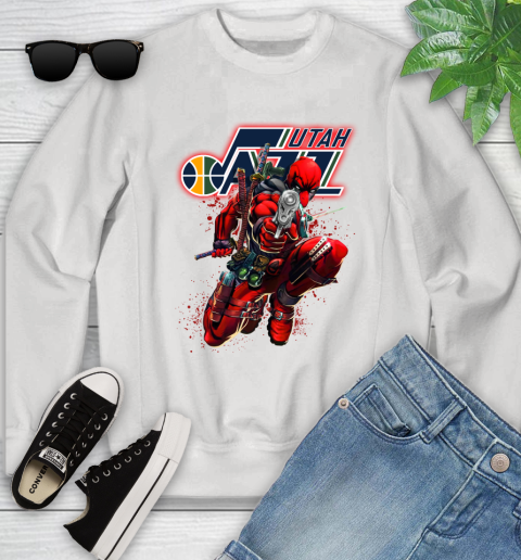 NBA Deadpool Marvel Comics Sports Basketball Utah Jazz Youth Sweatshirt