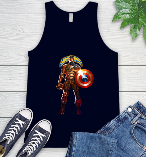 NFL Captain America Marvel Avengers Endgame Football Sports Los Angeles Chargers Tank Top 3