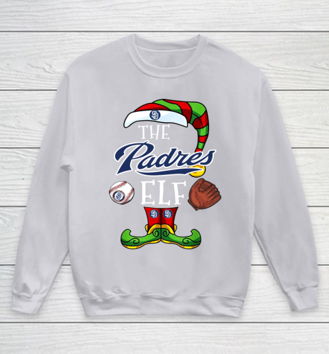 San Diego Padres Christmas ELF Funny MLB Youth Sweatshirt 3
