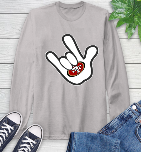 San Francisco 49ers NFL Football Mickey Rock Hand Disney Long Sleeve T-Shirt 12