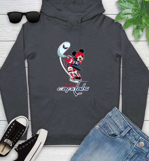 NHL Hockey Washington Capitals Cheerful Mickey Mouse Shirt Youth Hoodie 8