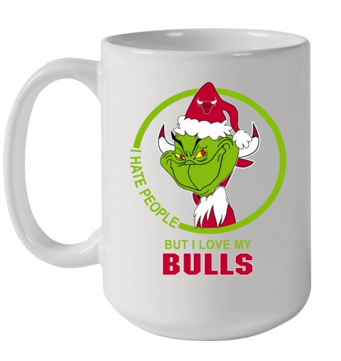 Chicago Bulls NBA Christmas Grinch I Hate People But I Love My Favorite Basketball Team Ceramic Mug 15oz