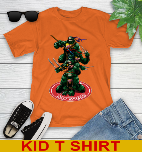 NHL Hockey Detroit Red Wings Teenage Mutant Ninja Turtles Shirt Youth T-Shirt 7