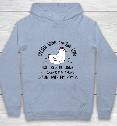 Viral Chicken Wing Chicken Wing Hot Dog Bologna Song Lyric Youth Hoodie 5