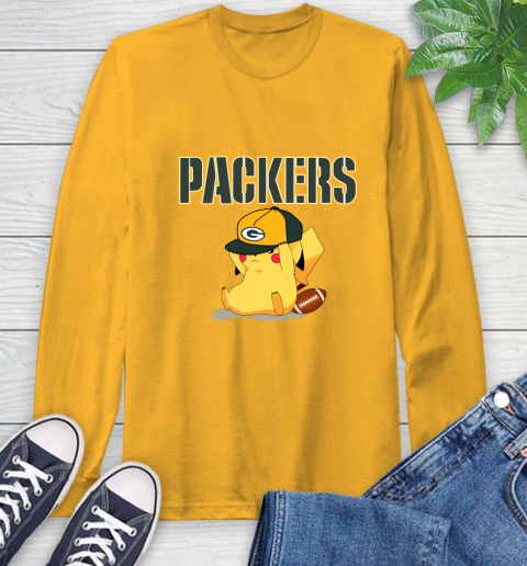 NFL Pikachu Football Sports Green Bay Packers Long Sleeve T-Shirt 3