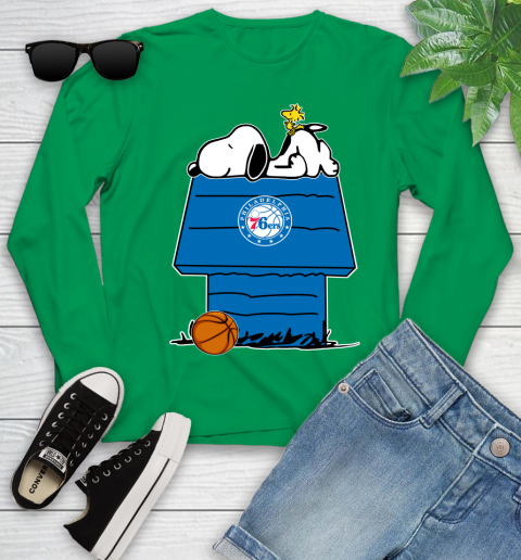 Philadelphia 76ers NBA Basketball Snoopy Woodstock The Peanuts Movie Youth Long Sleeve 6