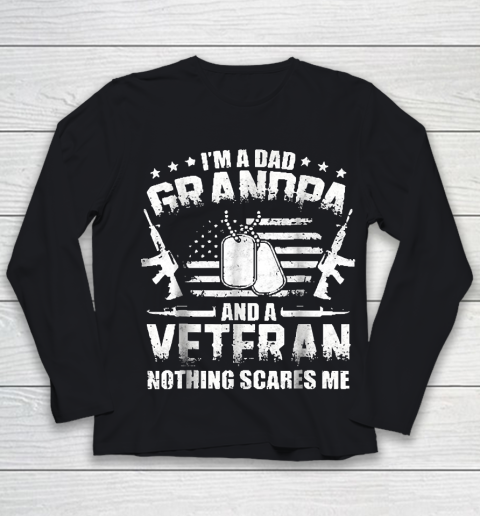 Grandpa Funny Gift Apparel  I'm A Dad Grandpa Veteran Father's Day Youth Long Sleeve