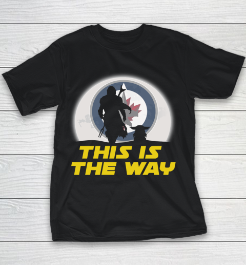 Winnipeg Jets NHL Ice Hockey Star Wars Yoda And Mandalorian This Is The Way Youth T-Shirt