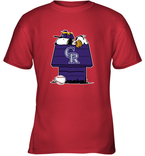 Colorado Rockies Snoopy And Woodstock Resting Together MLB Youth T-Shirt