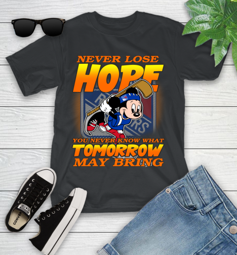 New York Rangers NHL Hockey ootball Mickey Disney Never Lose Hope Youth T-Shirt