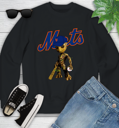 MLB New York Mets Groot Guardians Of The Galaxy Baseball Youth Sweatshirt 2