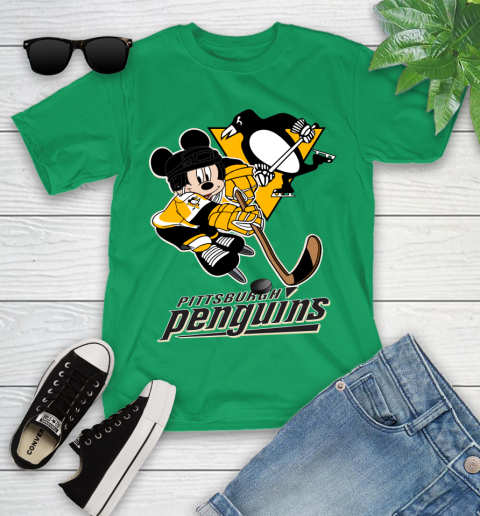 NHL Pittsburgh Penguins Mickey Mouse Disney Hockey T Shirt Youth T-Shirt 6