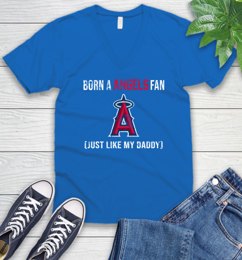 MLB Baseball Los Angeles Angels Loyal Fan Just Like My Daddy Shirt V-Neck T-Shirt 5
