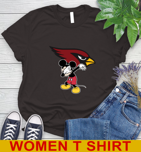 Arizona Cardinals NFL Football Dabbing Mickey Disney Sports Women's T-Shirt 8