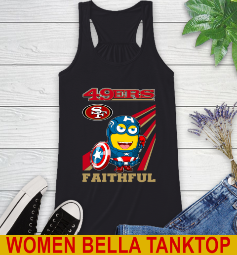 NFL Football San Francisco 49ers Captain America Marvel Avengers Minion Faithful Shirt Racerback Tank