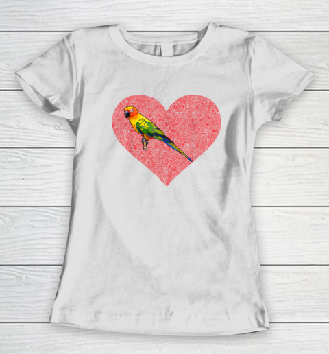 Sun Conure Valentines Day Bird Love Fingerprint Women's T-Shirt
