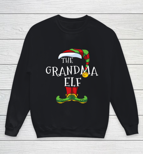 Grandma Elf Family Matching Christmas Group Gift Pajama Youth Sweatshirt