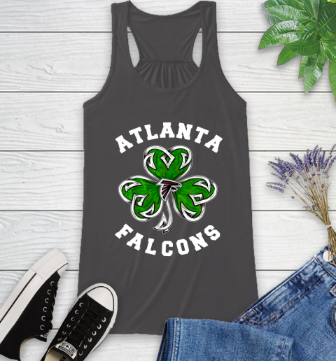 NFL Atlanta Falcons Three Leaf Clover St Patrick's Day Football Sports Racerback Tank - Image 12