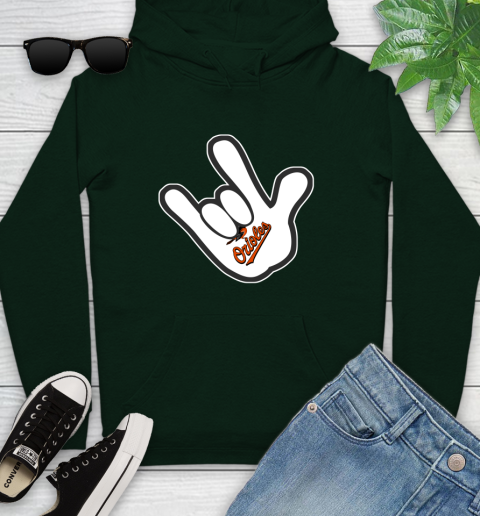 Baltimore Orioles MLB Baseball Mickey Rock Hand Disney Youth Hoodie 13