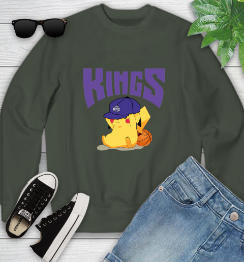 NBA Pikachu Basketball Sports Sacramento Kings Youth Sweatshirt 10