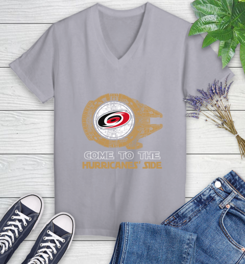 NHL Come To The Carolina Hurricanes Wars Hockey Sports Women's V-Neck T-Shirt 4