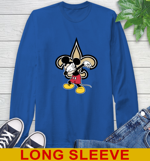 New Orleans Saints NFL Football Dabbing Mickey Disney Sports Long Sleeve T-Shirt 9