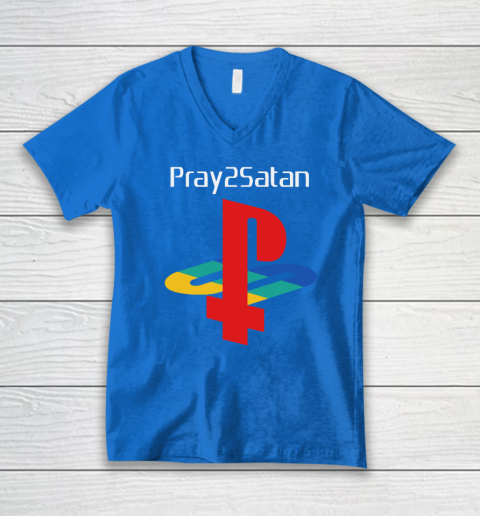 Pray2satan V-Neck T-Shirt 4