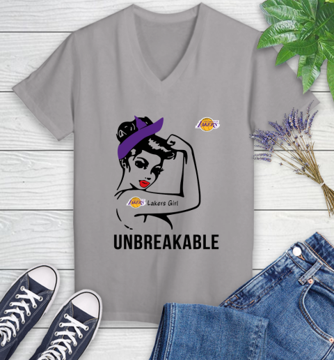 NBA Los Angeles Lakers Girl Unbreakable Basketball Sports Women's V-Neck T-Shirt 2