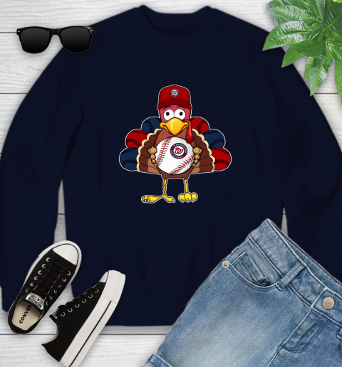 Washington Nationals Turkey thanksgiving Youth Sweatshirt 3