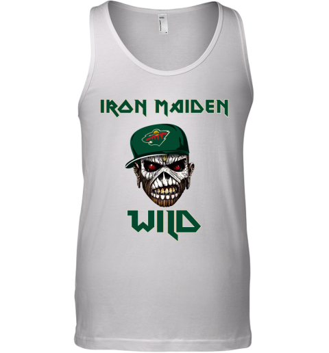 NHL Minnesota Wild Iron Maiden Rock Band Music Hockey Sports m4xuF1JqXrm unisex tank 17 95 151514 front white