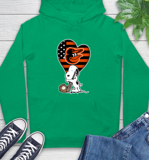Baltimore Orioles MLB Baseball The Peanuts Movie Adorable Snoopy Hoodie 8