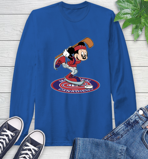 NHL Hockey Montreal Canadiens Cheerful Mickey Disney Shirt Long Sleeve T-Shirt 10