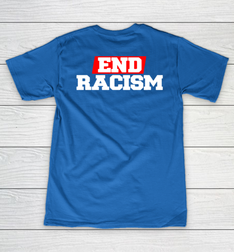 NFL End Racism Print In Front And Back V-Neck T-Shirt 13