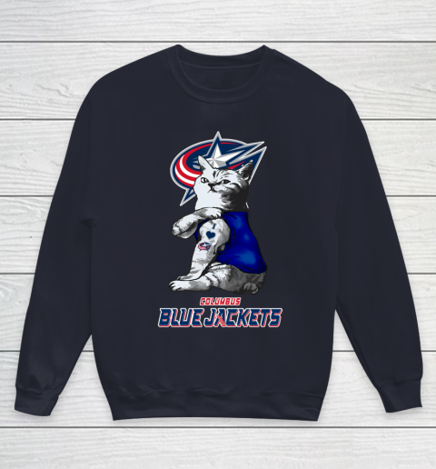 NHL My Cat Loves Columbus Blue Jackets Hockey Youth Sweatshirt 2