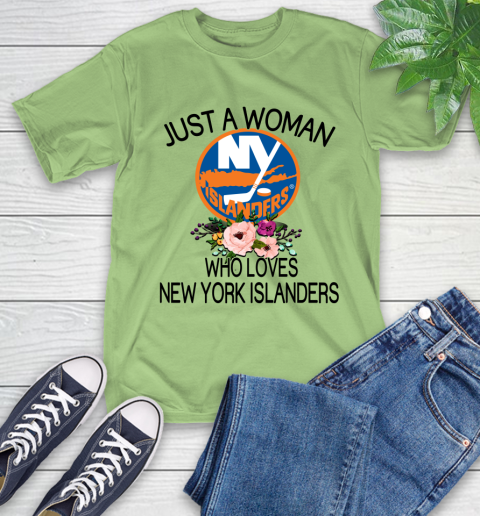 NHL Just A Woman Who Loves New York Islanders Hockey Sports T-Shirt 9